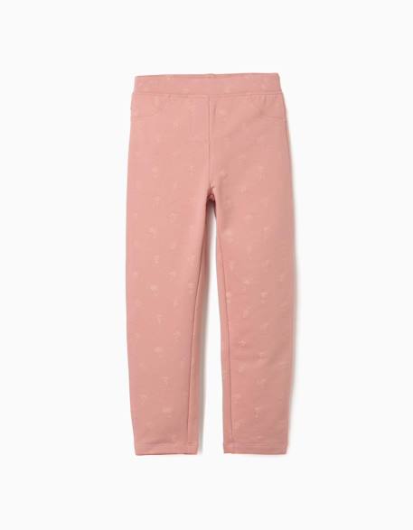Jegging à coupe skinny en coton peigné avec imprimé floral Gris foncé+Rose 5 - vertbaudet enfant 