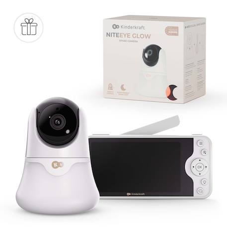 Babyphone caméra Kinderkraft NITEEYE GLOW écran 5 pouces full hd 1080p sans wi?fi audio bidirectionnel vox Blanc 3 - vertbaudet enfant 
