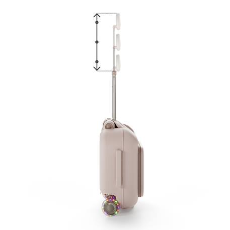Valise cabine enfant Kinderkraft CABBY 2 en 1 porteur avec siège roues lumineuses pliable compacte 20l Grey+Pink 9 - vertbaudet enfant 