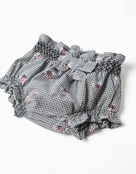Body en coton et bloomer à carreaux vichy Blanc 4 - vertbaudet enfant 