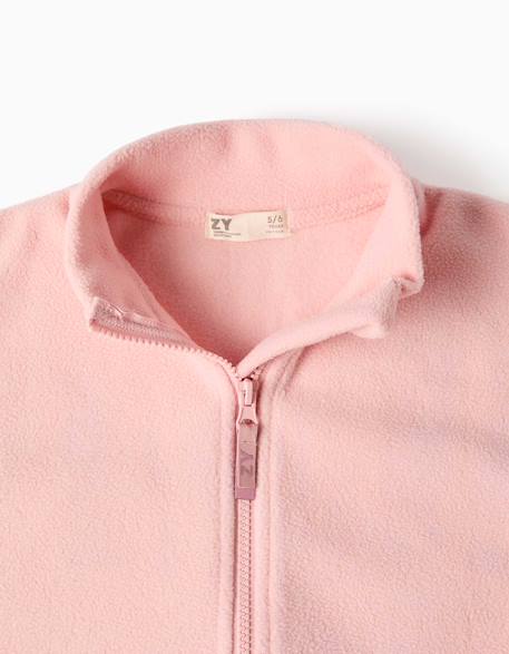 Veste en polaire à col montant Rose clair 3 - vertbaudet enfant 