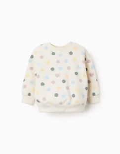 -Sweat en coton peigné avec motif de cœurs et pois