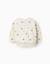 Sweat en coton peigné avec motif de cœurs et pois Blanc 1 - vertbaudet enfant 