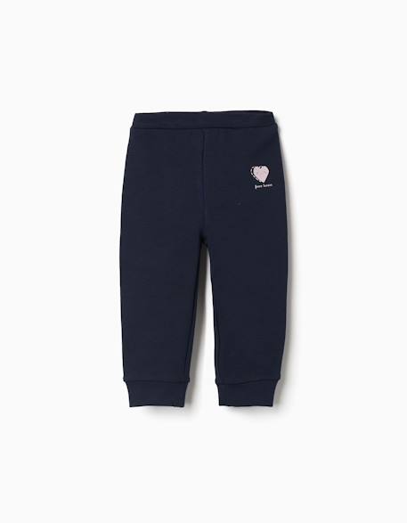 Bébé-Pantalon en molleton avec doublure en coton peigné et imprimé cœur