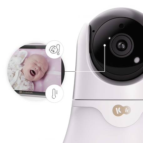 Babyphone caméra Kinderkraft NITEEYE GLOW écran 5 pouces full hd 1080p sans wi?fi audio bidirectionnel vox Blanc 4 - vertbaudet enfant 