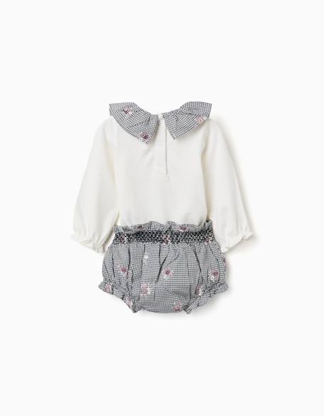 Body en coton et bloomer à carreaux vichy Blanc 2 - vertbaudet enfant 
