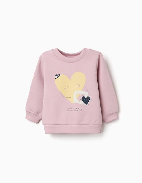 Bébé-Pull, gilet, sweat-Sweat-Sweat en coton peigné avec cœurs imprimés