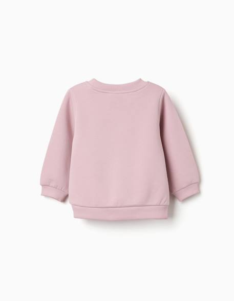 Sweat en coton peigné avec cœurs imprimés Jaune+Mauve clair 6 - vertbaudet enfant 