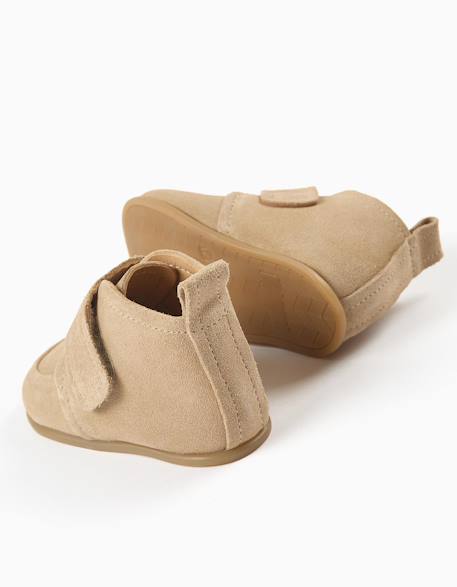 Bottines barefoot en daim et à scratch Beige 3 - vertbaudet enfant 