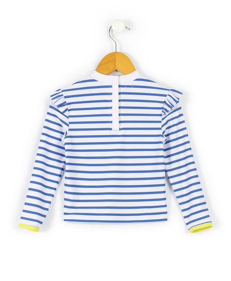 Maillot de bain fille Fond blanc raye bleu 2 - vertbaudet enfant 