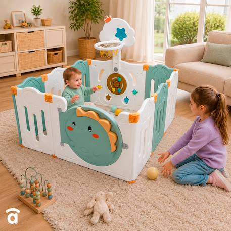Parc - centre d'activités dino Blanc et vert 4 - vertbaudet enfant 