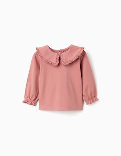 -T-shirt en coton à manches longues avec volants
