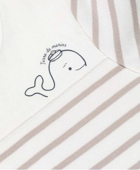Body manches longues 100% coton bébé mixte Fond naturel raye sable 2 - vertbaudet enfant 
