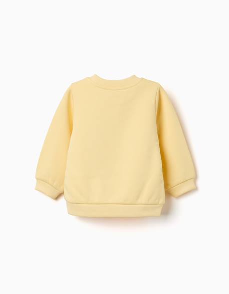 Sweat en coton peigné avec cœurs imprimés Jaune+Mauve clair 2 - vertbaudet enfant 
