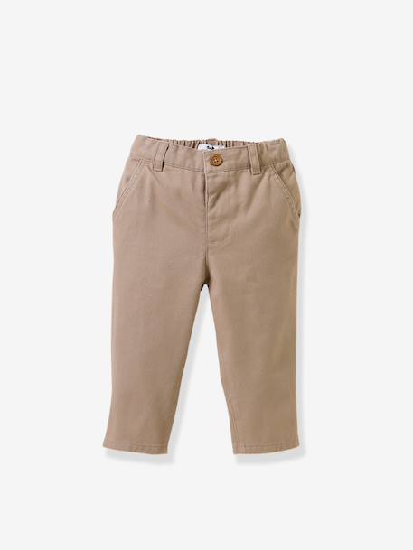 Pantalon en twill marron 1 - vertbaudet enfant 
