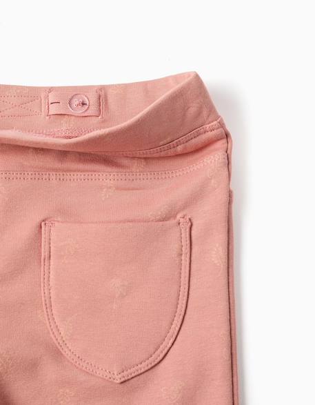 Jegging à coupe skinny en coton peigné avec imprimé floral Gris foncé+Rose 7 - vertbaudet enfant 