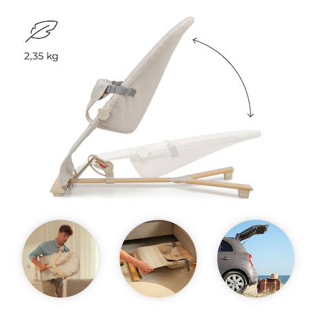 Balancelle électrique bébé 2 en 1 avec fonction transat Beige+Bleu marine+Gris clair+Gris foncé 3 - vertbaudet enfant 