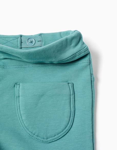 Jeggings évasé en coton peigné Vert clair 3 - vertbaudet enfant 