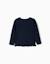 T-shirt en coton à manches longues avec imprimé et ourlet volanté Blanc+Bleu foncé+Rose clair 5 - vertbaudet enfant 