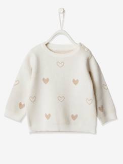 -Pull bébé fille jacquard coeurs