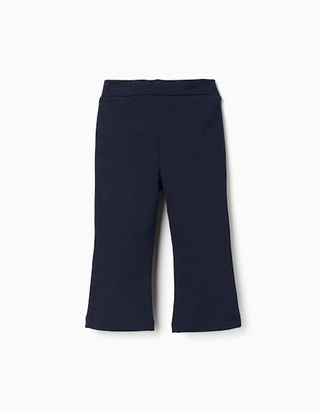 Leggings évasé en coton peigné Bleu foncé+Mauve clair 2 - vertbaudet enfant 