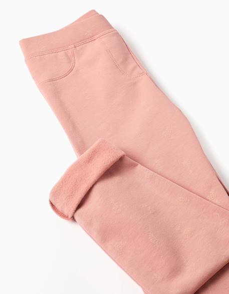 Jegging à coupe skinny en coton peigné avec imprimé floral Gris foncé+Rose 8 - vertbaudet enfant 