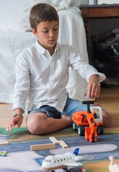 Linge de maison et décoration-Tapis de jeu enfant avions "Décollage Immédiat" - fabriqué en France