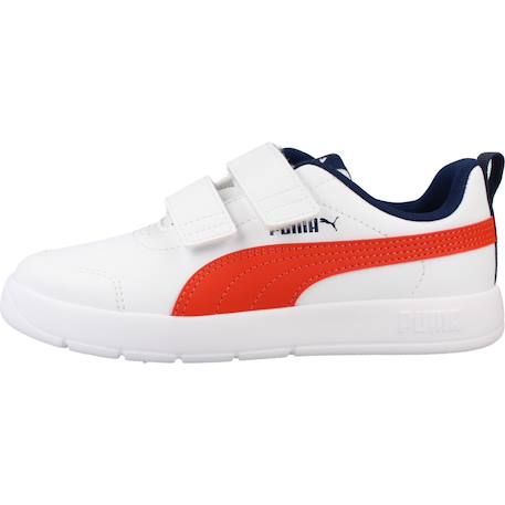 Baskets basses à scratch Blanc white+Puma blanc fierce rouge bleu 2 - vertbaudet enfant 
