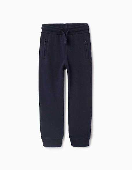 Pantalon de jogging en molleton avec cordon de serrage et poches Bleu foncé+Gris clair+Noir 1 - vertbaudet enfant 