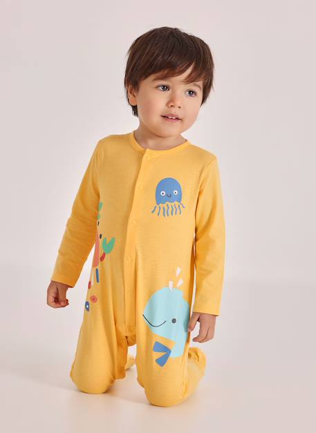 Pyjama bébé coton Jaune 1 - vertbaudet enfant 