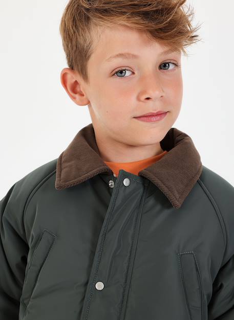 Parka garçon en tissu technique Vert 2 - vertbaudet enfant 