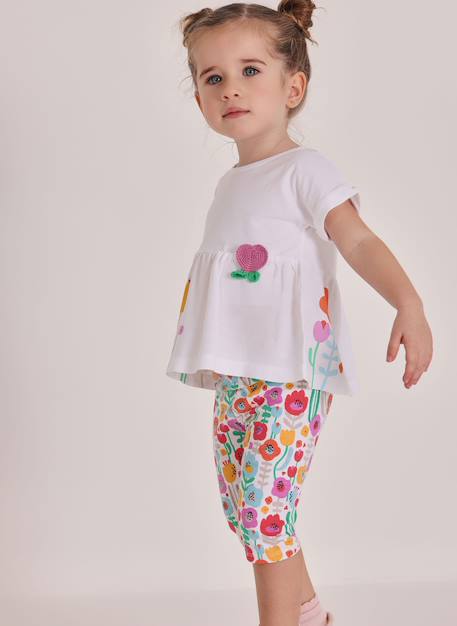 Ensemble coton imprimé floral pour bébé Blanc 1 - vertbaudet enfant 