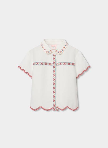 Chemise fille coton Blanc 3 - vertbaudet enfant 