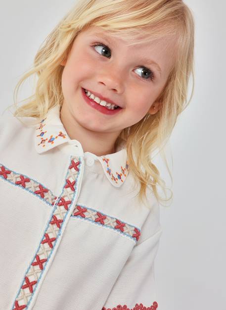 Chemise fille coton Blanc 1 - vertbaudet enfant 