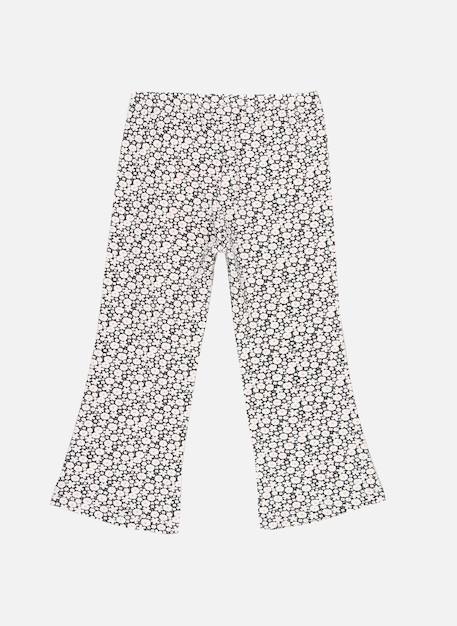 Legging fille maille imprimé fleurs Blanc 4 - vertbaudet enfant 