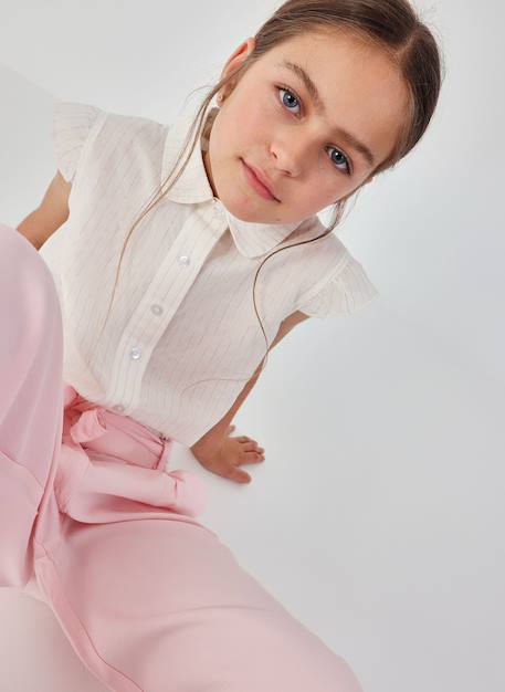 Chemise fille en coton Blanc 1 - vertbaudet enfant 