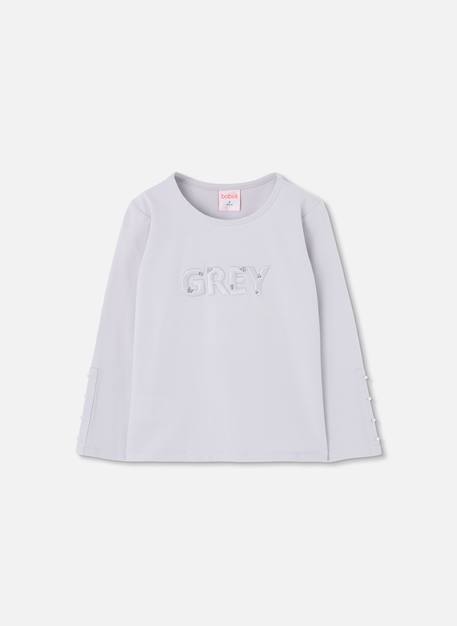 T-shirt fille avec lettres en maille Blanc 2 - vertbaudet enfant 