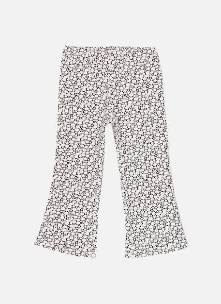 Legging fille maille imprimé fleurs Blanc 3 - vertbaudet enfant 