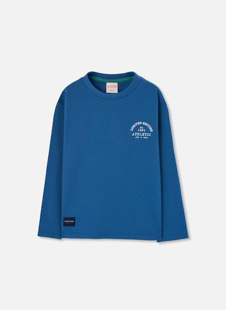 T-shirt garçon en maille avec broderie athletic Bleu 2 - vertbaudet enfant 
