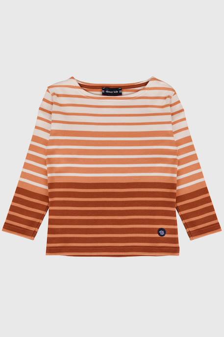 Fille-T-shirt, sous-pull-Marinière en coton épais enfant