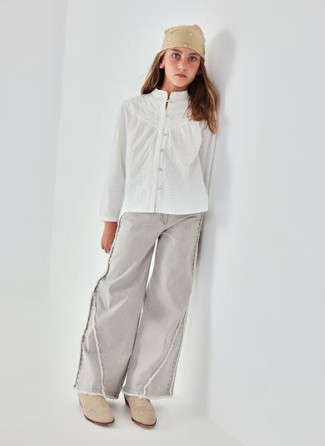 Pantalon fille denim Gris 2 - vertbaudet enfant 