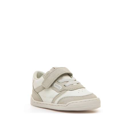 Sneakers filles synthétique fermeture adhésive barefoot Beige+White 4 - vertbaudet enfant 