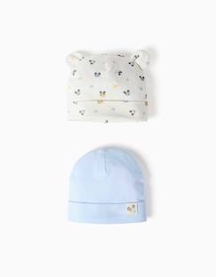 -Lot de 2 bonnets en coton avec motif mickey