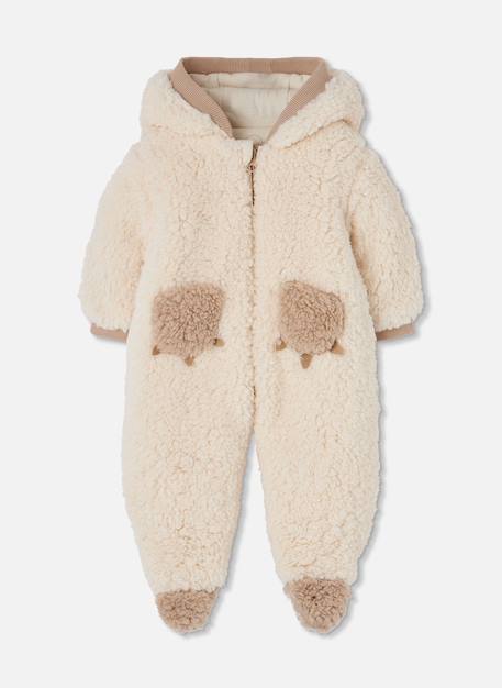 Combipilote fourrure effet mouton bébé avec moutons Beige 1 - vertbaudet enfant 