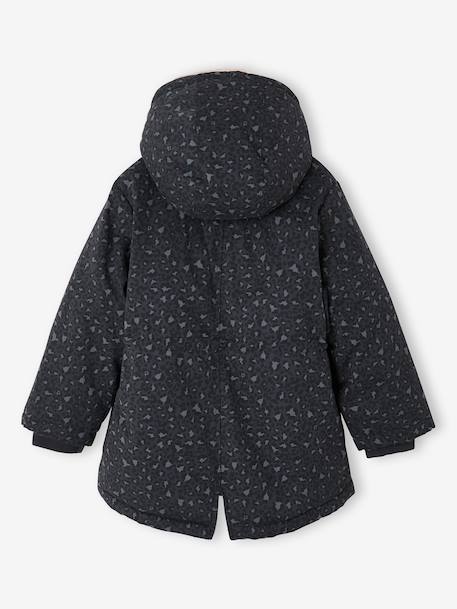 Parka fille à capuche romantique anthracite+marine+vert 2 - vertbaudet enfant 