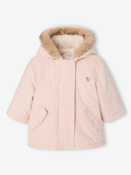 Parka + doudoune fine bébé 3 en 1 olive+rose poudré+vieux rose 14 - vertbaudet enfant 