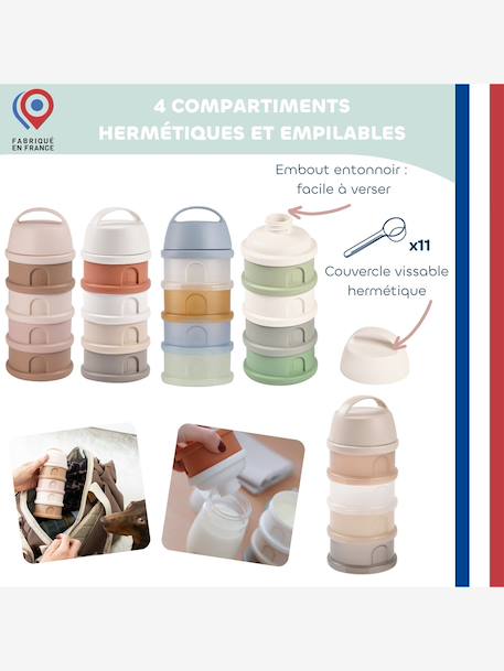 Boîte doseuse de lait 4 compartiments bleu grisé+Cotton white/terracotta+gris+Mineral grey/pink+transparent+vert+vieux rose 29 - vertbaudet enfant 
