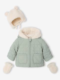 Bébé-Manteau, combipilote, nid d'ange-Doudoune bébé fille avec bonnet et moufles
