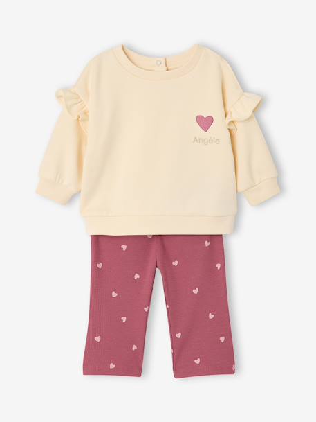 Ensemble sweat et legging évasé bébé fille framboise 8 - vertbaudet enfant 