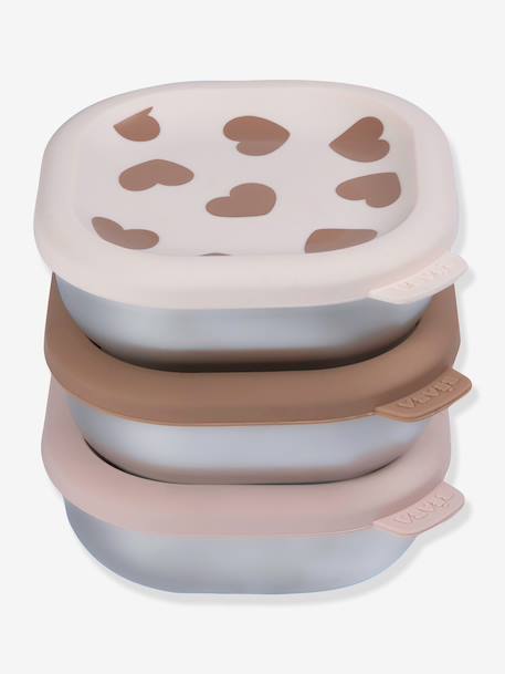 Lot 3 boîtes repas inox multi-usage bleu+rose 2 - vertbaudet enfant 
